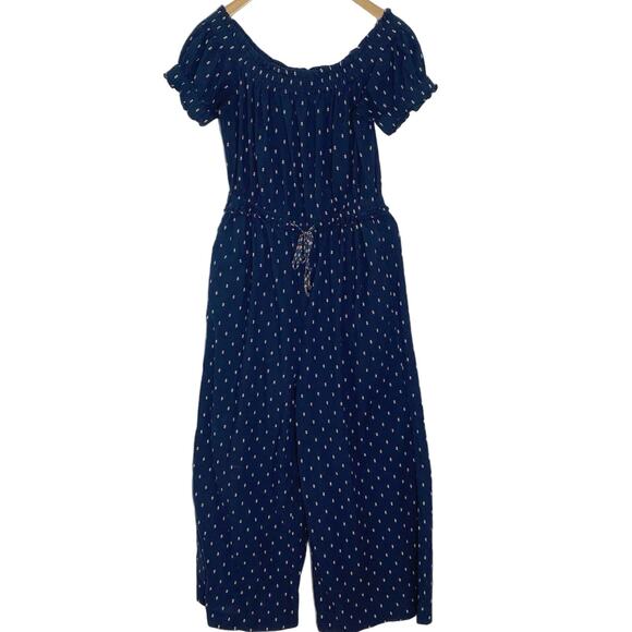 Anthropologie Findley Off The Shoulder Jumpsuit Wide Leg Pockets Boho Small - Picture 1 of 8